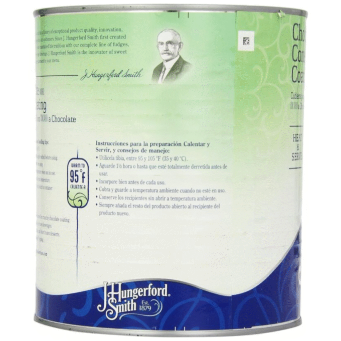J. Hungerford Smith Chocolate Cone Coating – 6 lb 13 oz Tin | Heat & Serve Shell Dip for Ice Cream, Desserts & Frozen Treats - Image 3