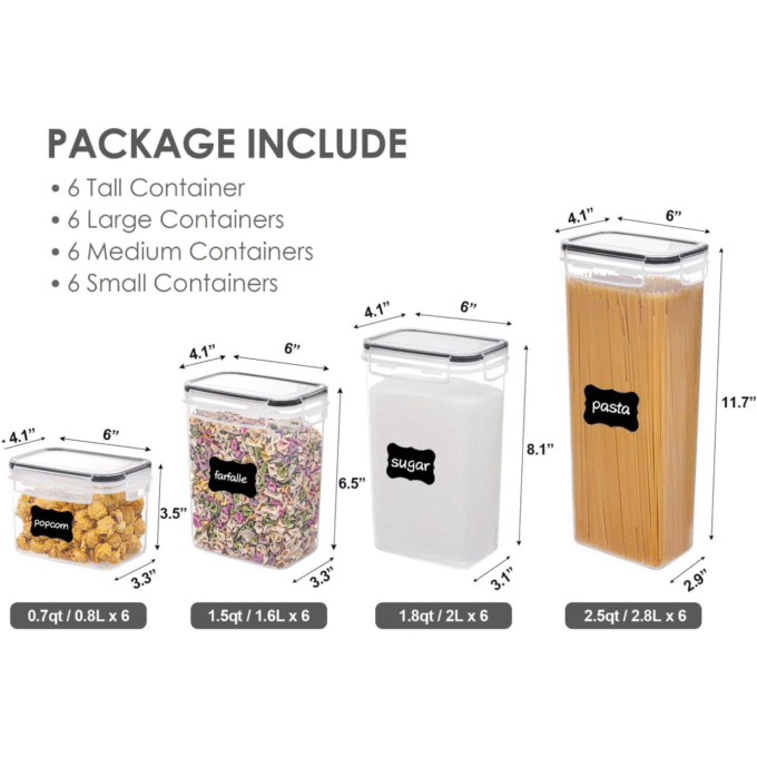 Airtight Food Storage Containers with Lids, Vtopmart 24 pcs Plastic Kitchen - Image 4