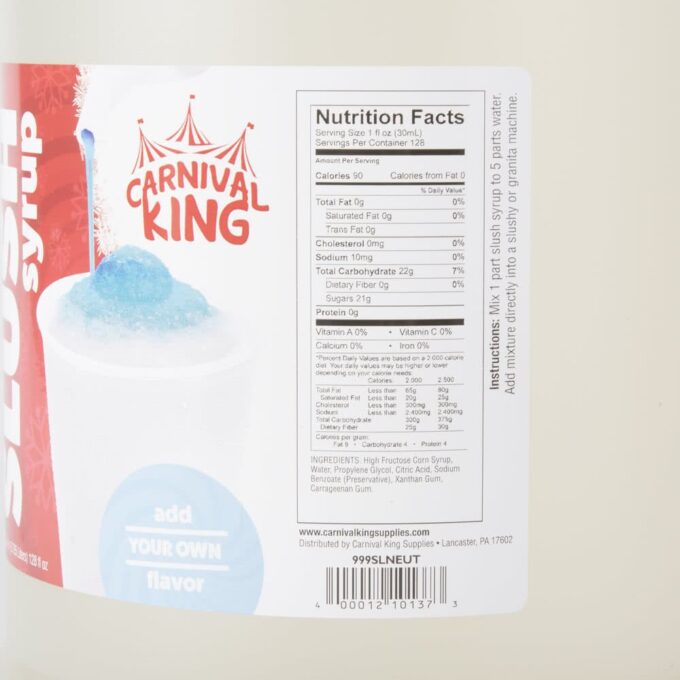 TableTop King 1 Gallon Neutral Slushy Syrup - Image 3