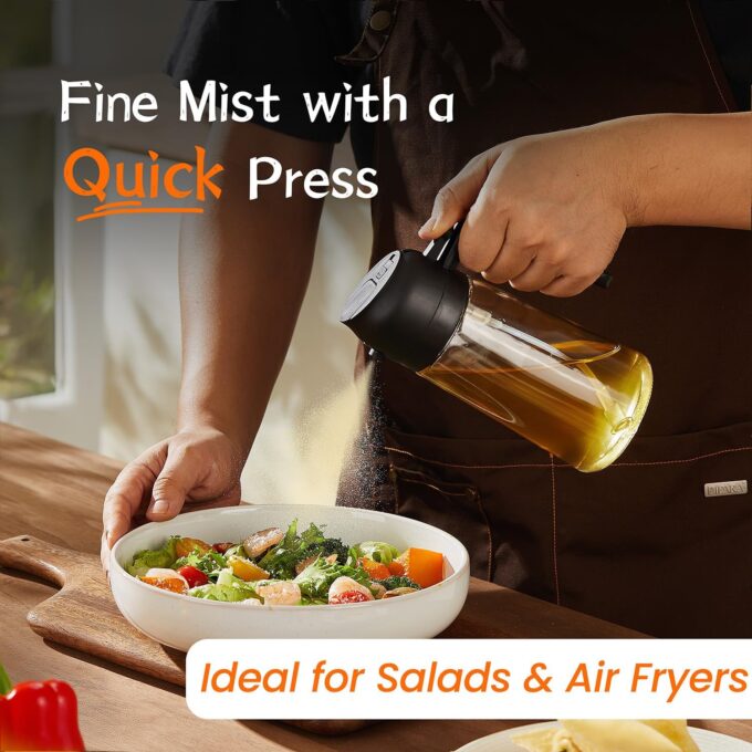 TrendPlain 16oz/470ml Glass Olive Oil Sprayer for Cooking - 2 in 1 One - Image 3