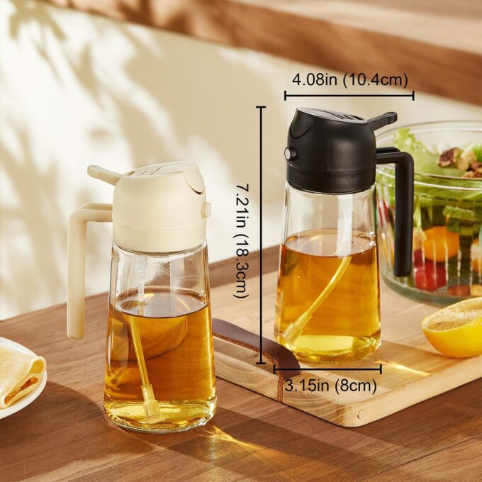TrendPlain 16oz/470ml Glass Olive Oil Sprayer for Cooking - 2 in 1 One - Image 2