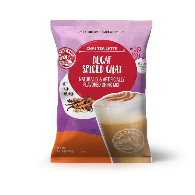 Big Train Decaf Spiced Chai Tea Latte Mix – 3.5 lb Bag | Instant Decaf Chai for Hot, Iced & Blended Lattes