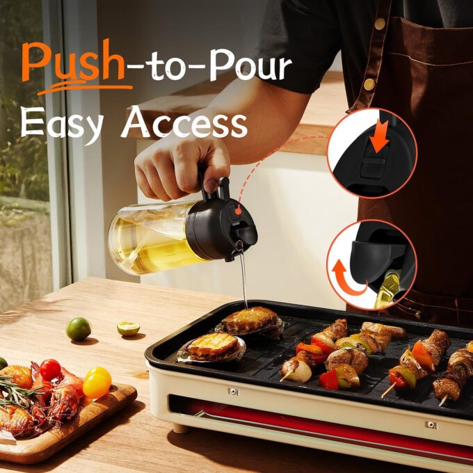TrendPlain 16oz/470ml Glass Olive Oil Sprayer for Cooking - 2 in 1 One - Image 5